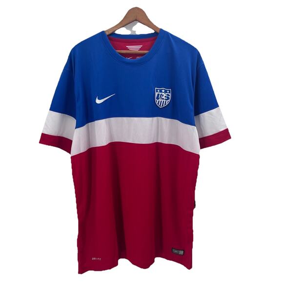 Nike Dri-Fit Team USA US 2014 Soccer Jersey Mens World Cup Bomb Pop - Picture 1 of 8